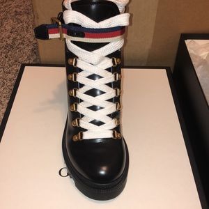 Gucci combat boots (includes black laces )
